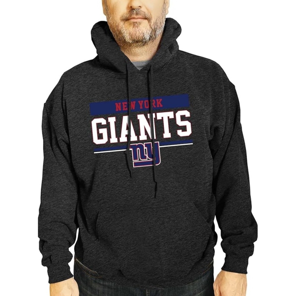 New NFL New York Giants Gameday Hoodie Sweatshirt Charcoal Gray Mens Small - NY
